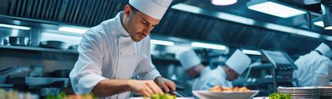 Premium Photo Chef Preparing Food In Commercial Kitchen With Chefs In