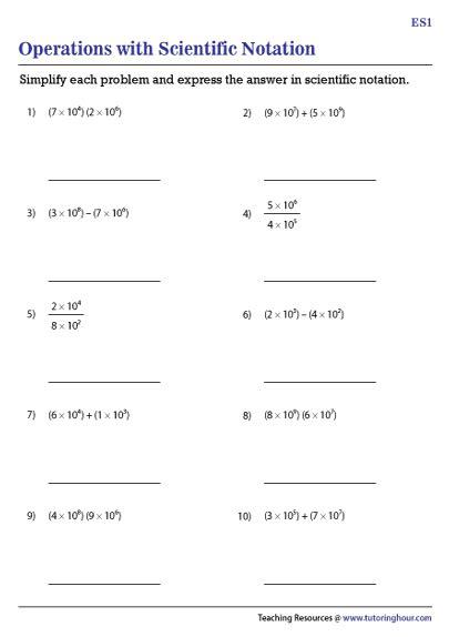 Operations With Scientific Notation Worksheets Worksheets Library