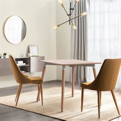 Mesa Cuadrada Para 4 Personas En Madera Natural Viborg Maisons Du Monde