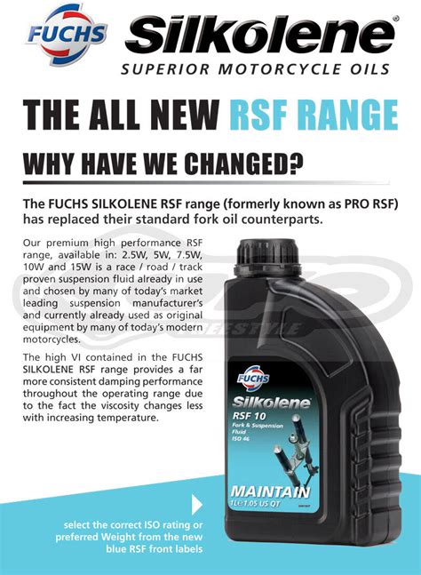 Silkolene RSF 2 5 Racing Suspension Fluid 2 5W ISO 15 1 Litre EBay