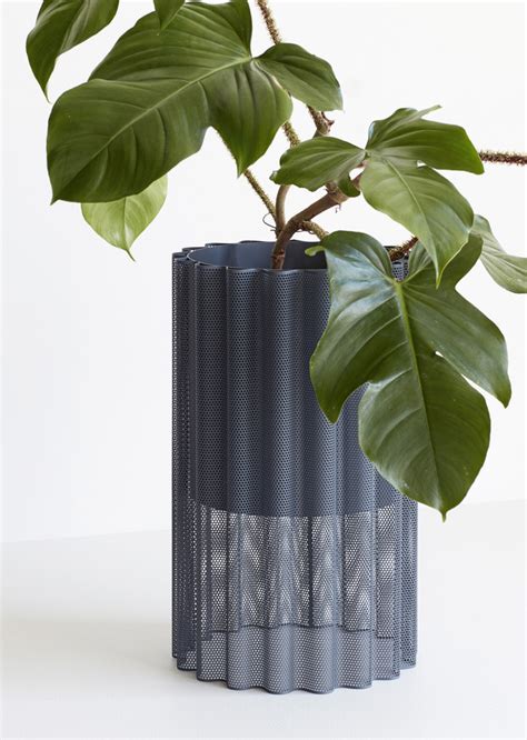 Hübsch Flowerpot Metal Gray Living And Co