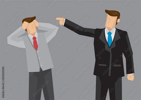 Employee Gets Scolded By Boss Vector Illustration Stock Vector Adobe