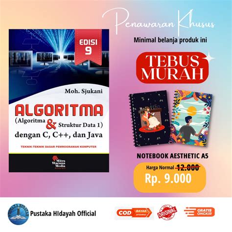 Jual Algoritma Dan Struktur Data Dengan C C Dan Java Edisi 9 Moh