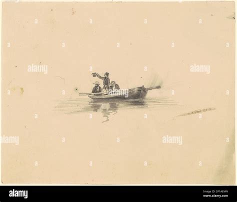 Men In A Rowboat C 1840 1850 Stock Photo Alamy