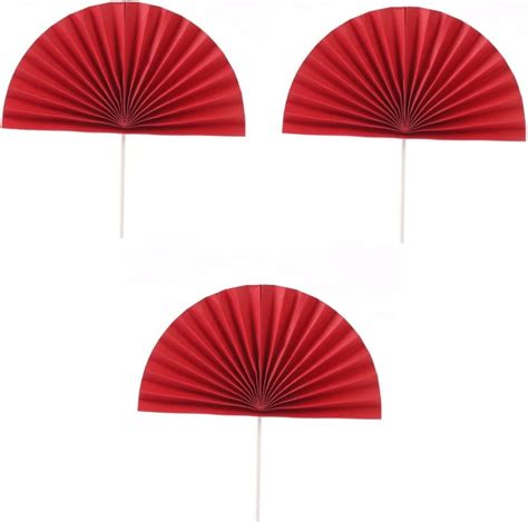 Amazon Bestoyard Pcs Folding Fan Red Paper Fans Wedding Party