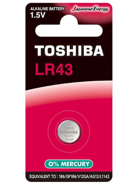 Toshiba Alkaline Watch Battery LR43 1 5V 1pcs Skroutz Cy