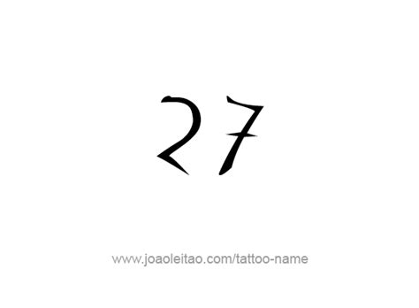 Twenty Seven-27 Number Tattoo Designs - Tattoos with Names