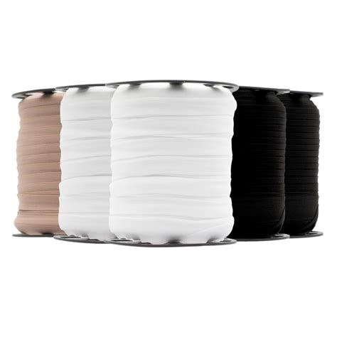 Vies Elastico Para Calcinha Lingerie KIT 5 Rolos 16mm Preto Branco