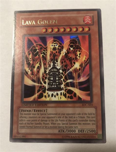 Yu Gi Oh Lava Golem IOC SE4 Limited Edition Ultra Rare HP Values MAVIN