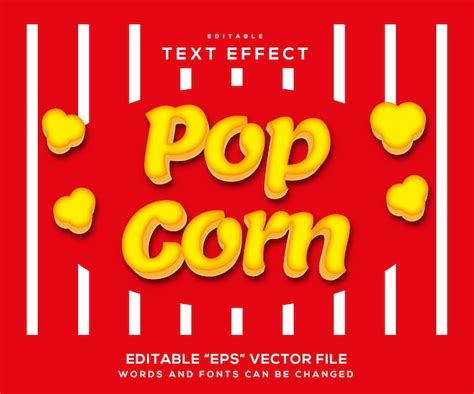 Premium Vector Popcorn Text Effect