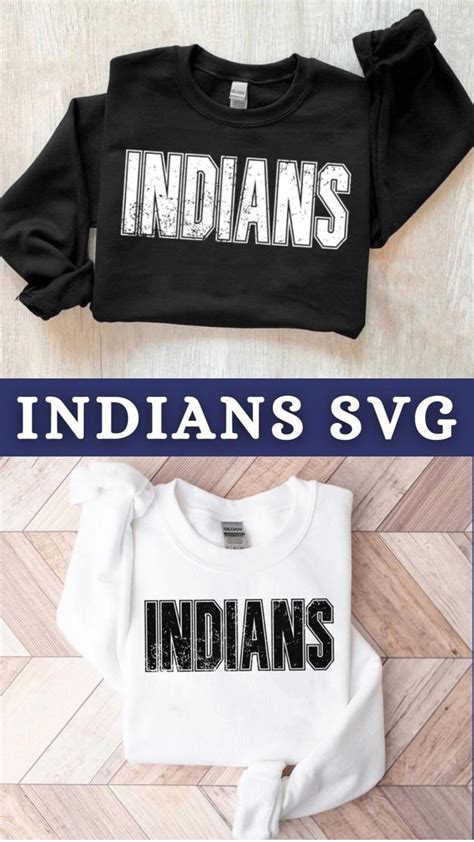 Indians Distressed Mascot Svg Digital Download Team Spirit Png Indians Svg Indian Fashion