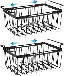 Wetheny Freezer Organizer Bins Expandable Deep Freezer Baskets For