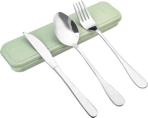 Amazon Travel Utensils With Case Travel Silverware Cutlery Lunch