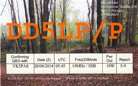 SOTA QSL Cards VK5PAS