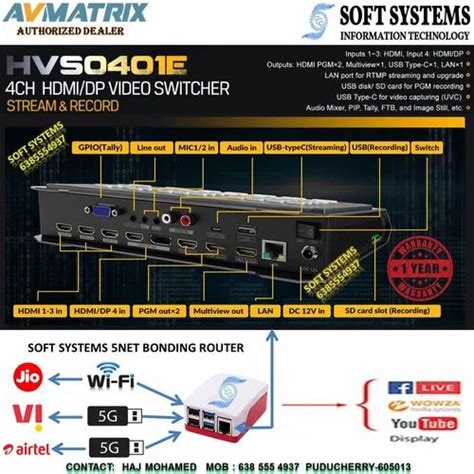 AVMATRIX HVS0401E Micro 4 Channel HDMI DP Video Switcher At Rs 40000