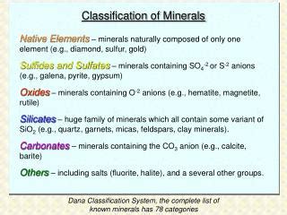 PPT - Classification of Minerals PowerPoint Presentation, free download ...