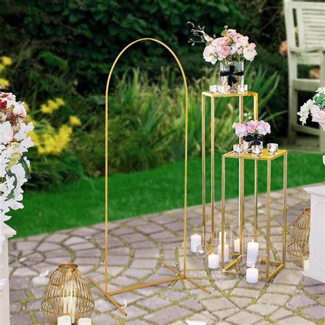 Buy Efavormart 5ft Gold Metal Frame Wedding Arch Round Rectangular