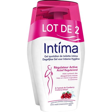 INTIMA Gel hygiène intime régulateur active au cranberry 2x200ml pas