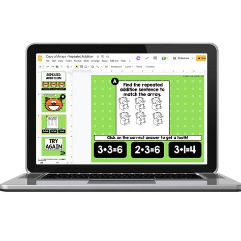 Digital 1st And 2nd Grade Math Toothy® Task Cards Repeated Addition