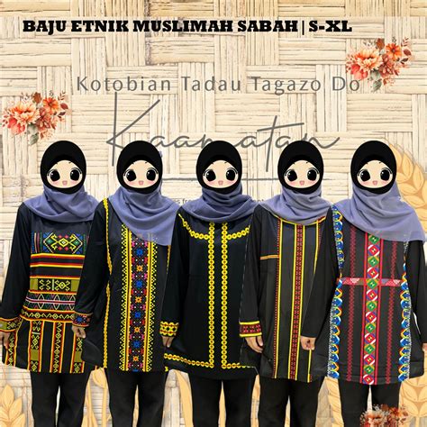 baju muslimah batik jersey sabah dress traditional muslimah design