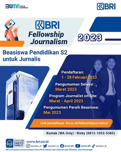 Beasiswa S2 Jurnalisme Bank BRI Fellowship Journalism 2023 AtmaGo