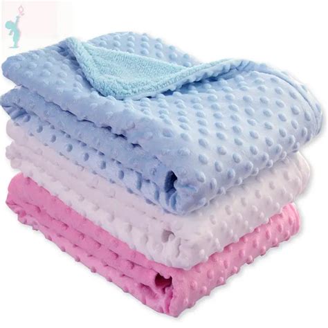 Alibaba China Factory Wholesale Custom Baby Blanket Minky Dot Baby