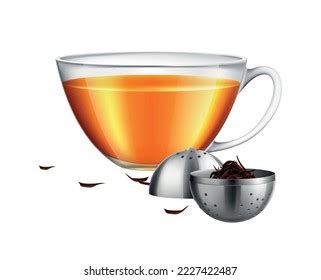 Tea Brewing Bag Realistic Composition Transparent Stock Vector Royalty