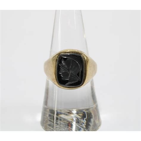 Ct Gold Hematite Intaglio Ring Birmingham Size N