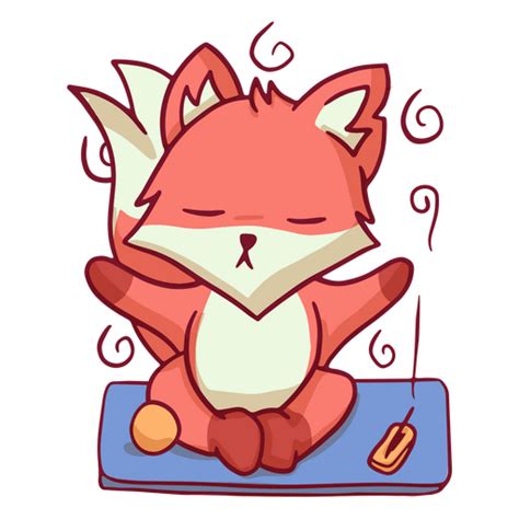 Fox Meditating Color Stroke Png And Svg Design For T Shirts