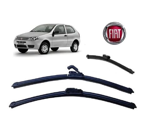 Kit 3 Palhetas Limpador De Parabrisa Dianteiro Traseiro Fiat Palio G3