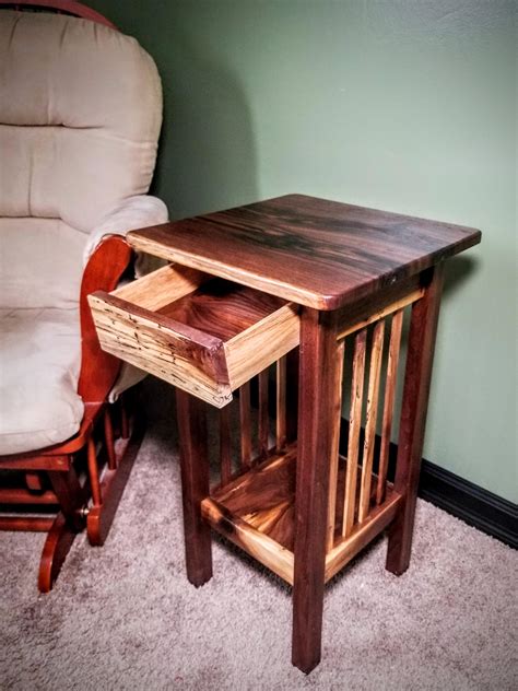 Walnut side table with spalted drawer : Woodwork