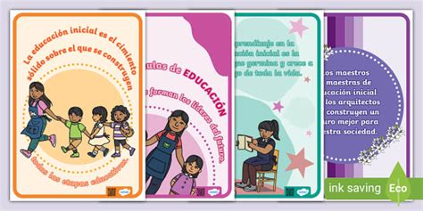 Pósters Frases Por El Día De La Educación Inicial Twinkl