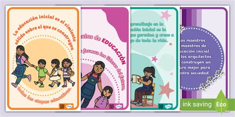 Pósters Frases por el Día de la Educación Inicial Twinkl