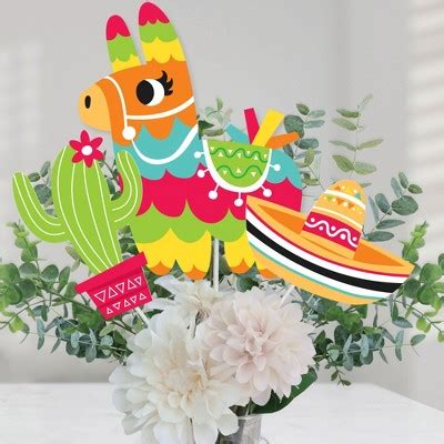 Big Dot Of Happiness Pinata Party Colorful Fiesta Centerpiece Sticks