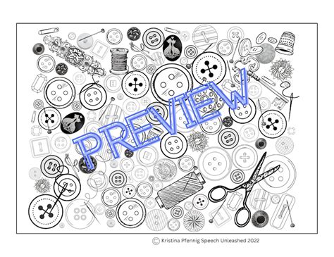 Buttons & Sewing Notions Coloring Page - Etsy