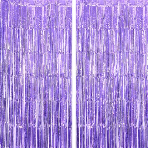 Amazon KatchOn Metallic Purple Foil Fringe Curtain 6 5x3 2