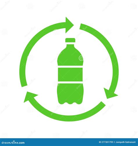 Recycle Plastic Logo Icon Arrows Pet Bottle Shape Recycling Sign