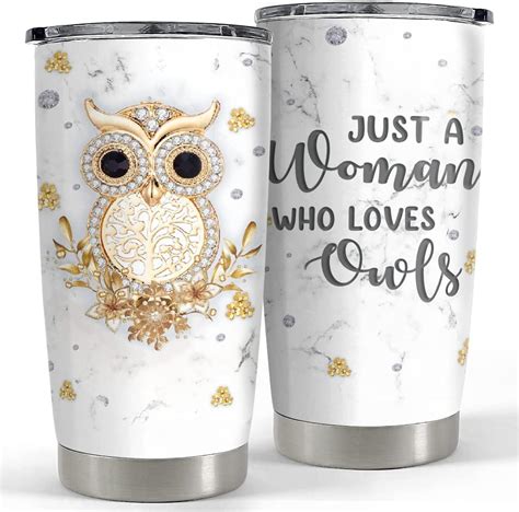 Sandjest Owl Tumbler Jewelry Style Just A Woman Loves Owls 4 In 1 16oz Tumbler Can