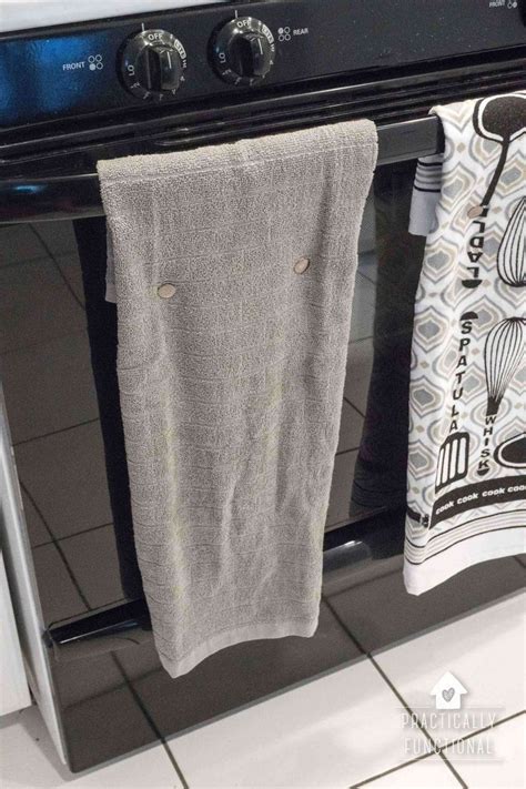 Add Snaps To Your Kitchen Towels To Hang Them On The Oven Handle