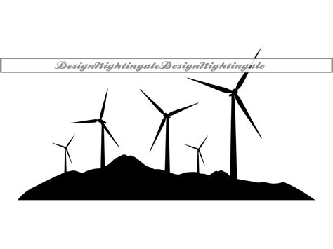 Wind Turbines Landscape Svg Wind Turbine Svg Wind Turbine Clipart Files For Cricut Cut Files