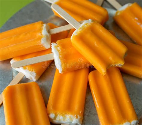 Orange Creamsicle Popsicle Stock Photo Image Of Cold 9533064