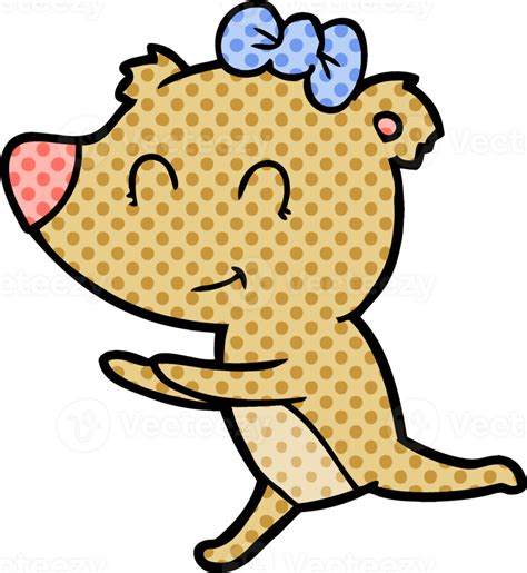 Running Female Bear Cartoon 40546314 Png