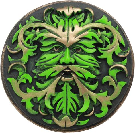 Ebros Oberon Zell Nature S Spirit God Round Celtic Greenman Wall Decor Plaque 5 25 Diameter