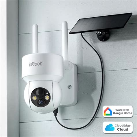 IEGEEK 2K CAMÉRA Surveillance WiFi Extérieure sans Fil Solaire 360