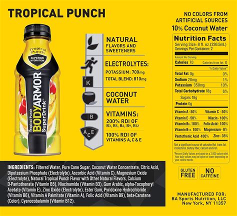 Body Armor Sports Drink Nutrition Facts Besto Blog