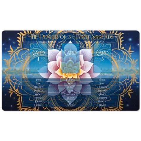 Neoprene Tarot Mat Three Card Spread Tarot Cloth Tarot Spread Tarot