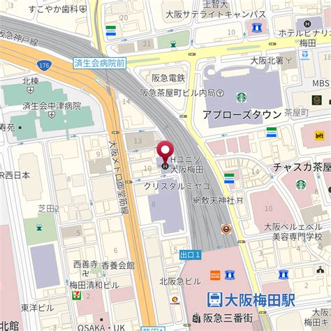 大阪府大阪市北区芝田1－10－3 の地図 Mapfan