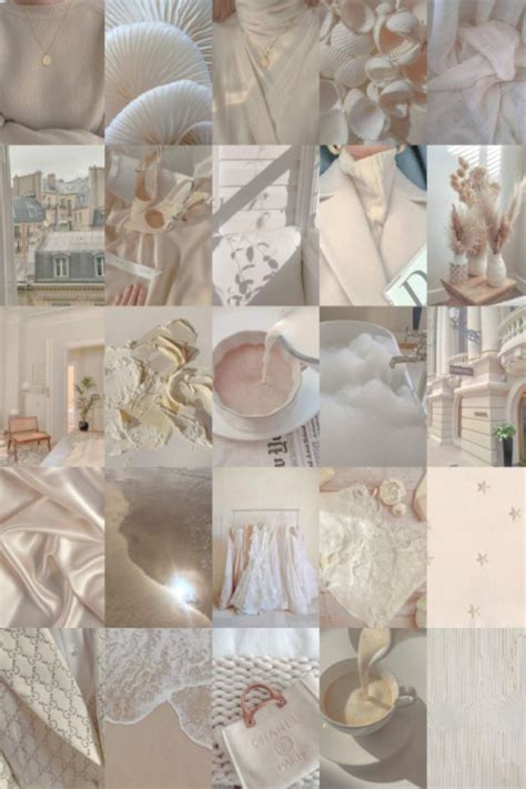 Pcs Cream Wall Collage Kit Soft Beige Aesthetic Ivory Etsy