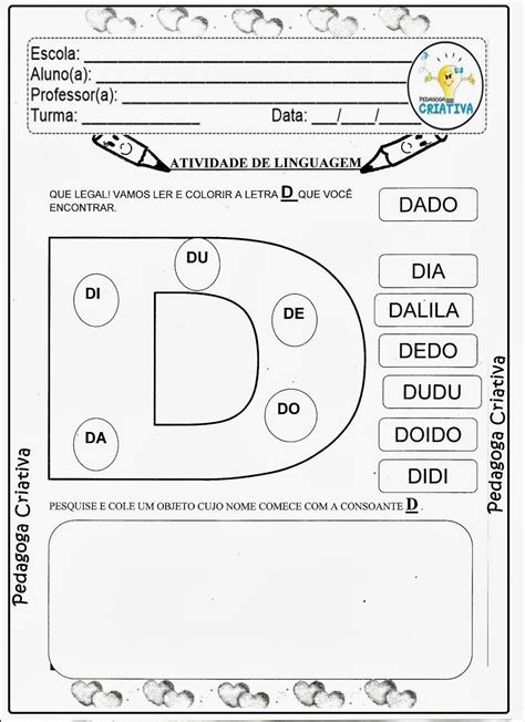 Letra D Educação Infantil - 6