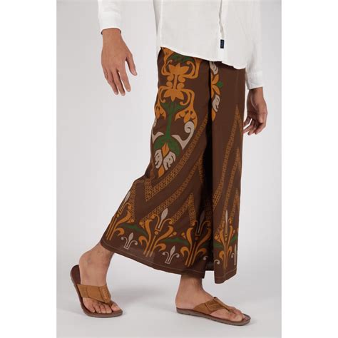 Sarung Mangga Gold Kembang Nusantara Batik Cokelat Sarung Mangga